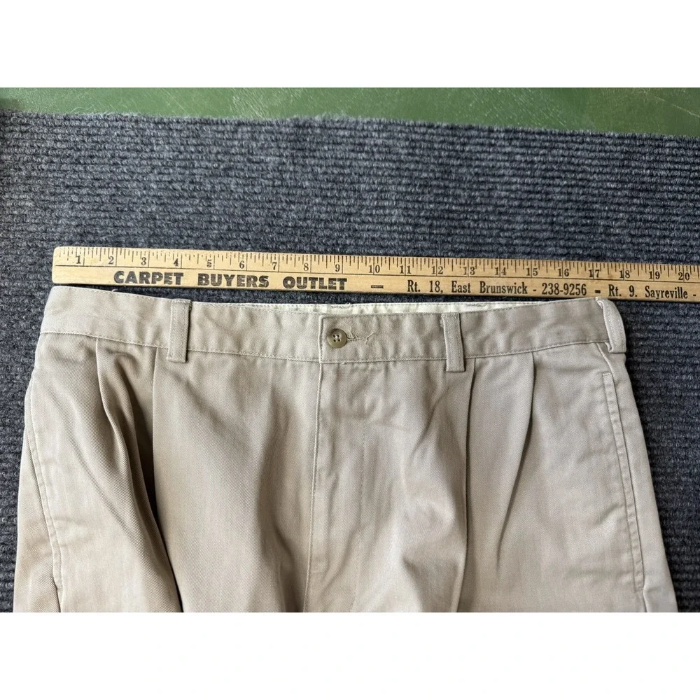 Polo Ralph Lauren Hammond Chino Pants Vintage 35x32 Khaki Cuffed Pleated Baggy